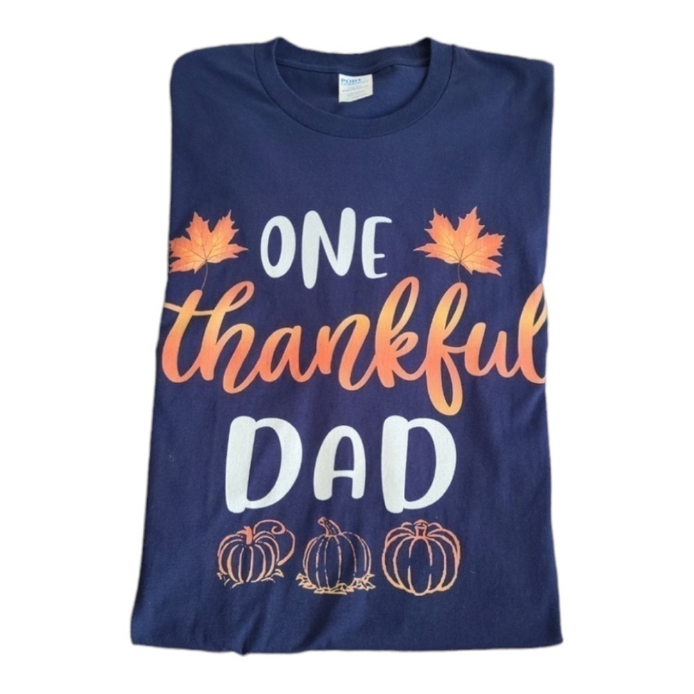 ONE Thankful Dad Navy Blue T-Shirt Size XXL